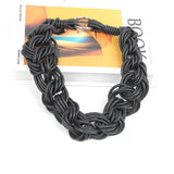 Braided Rubber Necklace Boho Glamour Mom Gift Leather Necklace