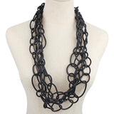 Gothic Twisted Rubber Necklace Grunge Winter Jewelry Gift