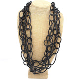 Gothic Twisted Rubber Necklace Grunge Winter Jewelry Gift