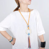 Colorful Tassel Pendant Gothic Rubber Necklace for Women