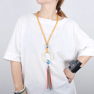 Colorful Tassel Pendant Gothic Rubber Necklace for Women
