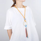 Colorful Tassel Pendant Gothic Rubber Necklace for Women