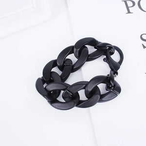 Chunky Cuban Thick Chain Bracelet Women Punk Metal Bracelet