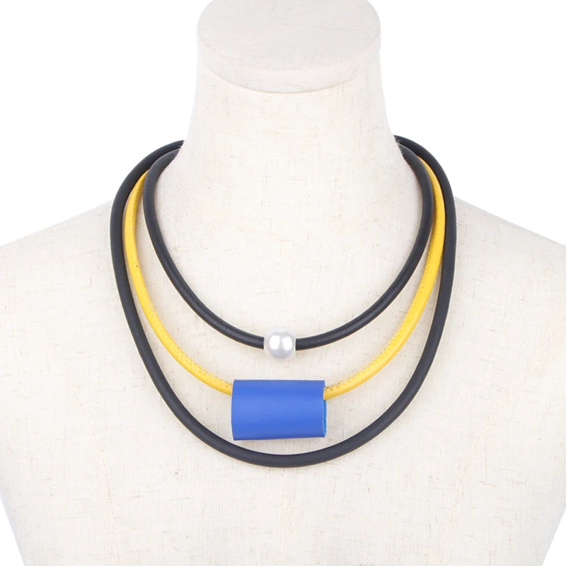 Leather Rubber Steampunk Gothic Short Necklace Streetwear Women's Jewelry