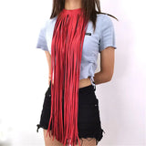 Leather Tassel Long Statement Necklace Punk Style Costume Jewelry Necklaces