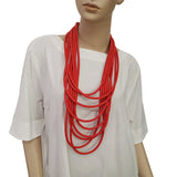 Silicone Rope Long Necklace for Women Multi-layer Leather Material