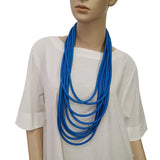Silicone Rope Long Necklace for Women Multi-layer Leather Material