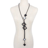 Square Gothic Rubber Long Necklace Folk Clothing Sweater Chain