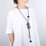 Square Gothic Rubber Long Necklace Folk Clothing Sweater Chain