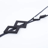 Square Gothic Rubber Long Necklace Folk Clothing Sweater Chain