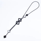 Square Gothic Rubber Long Necklace Folk Clothing Sweater Chain
