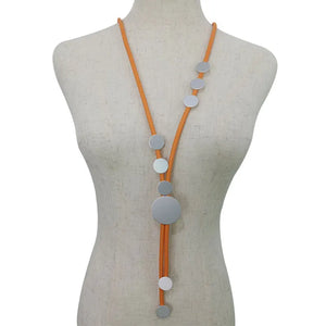 Aluminum Gothic Pendant Long Party Necklace Rubber Jewelry