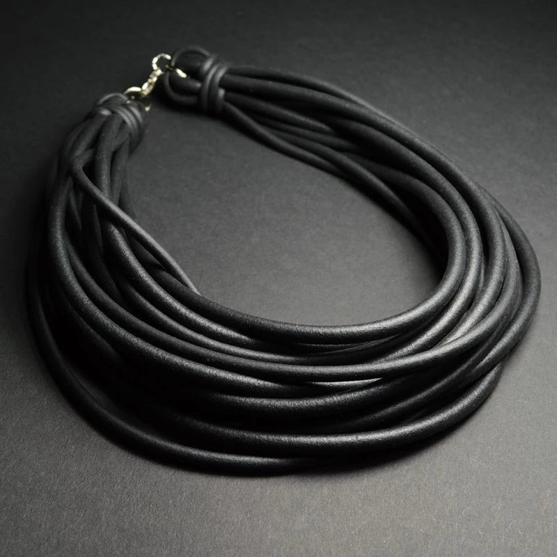 Short Chains Collar Necklace Rubber Punk Style Ladies Jewelry