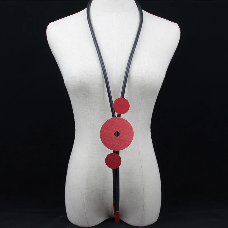 Red Aluminum Sheet Rubber Necklace Charm Mom Holiday Gift