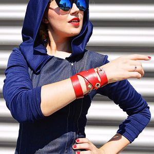 PU Leather Bracelets Women Jewelry Punk Chain Party Accessories