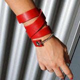 PU Leather Bracelets Women Jewelry Punk Chain Party Accessories