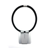 Square Aluminum Sheet Rubber Choker Necklace