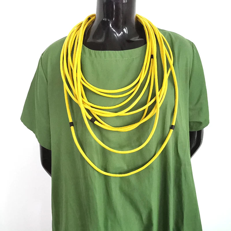 Women's Yellow Synthetic Leather Necklace 2021 Fashion Pendant