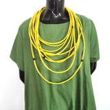 Women's Yellow Synthetic Leather Necklace 2021 Fashion Pendant