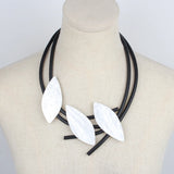 Leaf Aluminum Short Necklace Women's Rubber Necklace