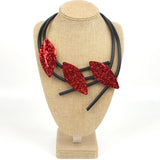 Leaf Aluminum Short Necklace Women's Rubber Necklace