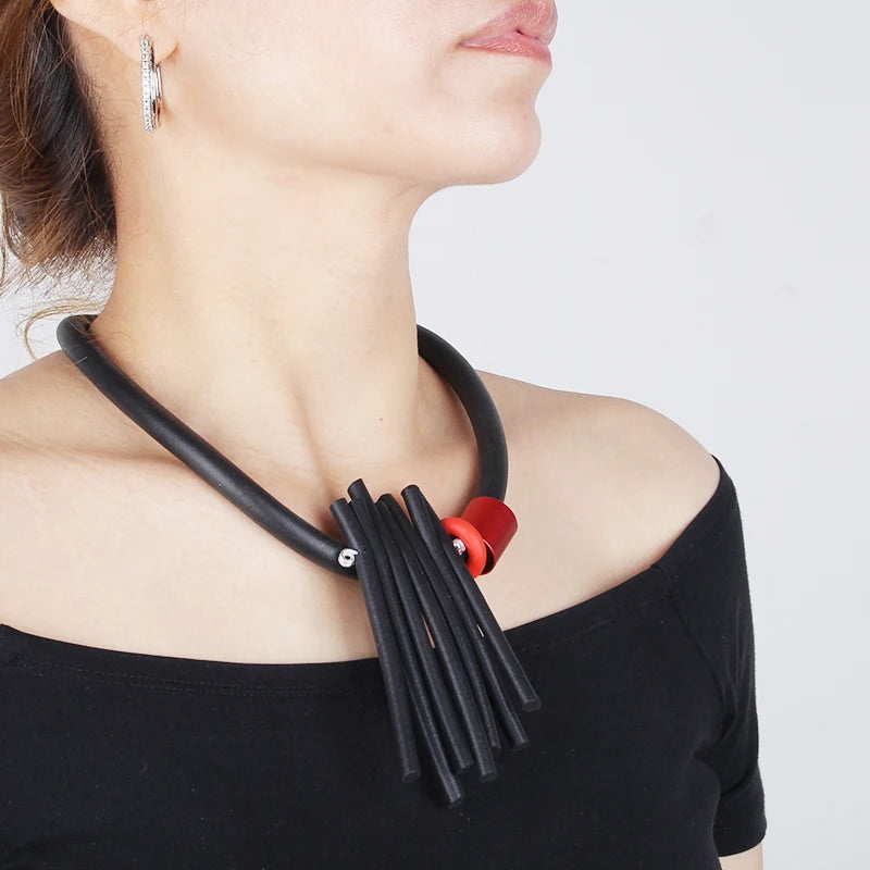 One Piece Pendant Vintage Goth Rubber Necklace For Women Jewelry