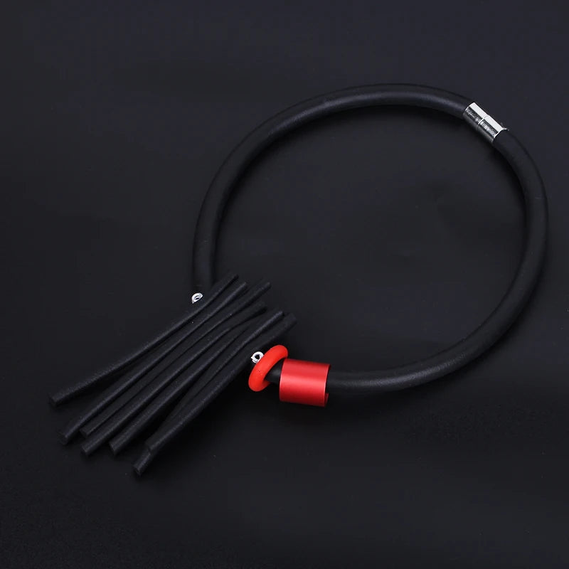 One Piece Pendant Vintage Goth Rubber Necklace For Women Jewelry
