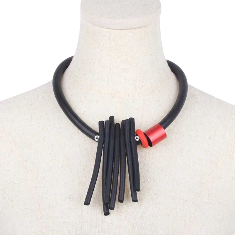 One Piece Pendant Vintage Goth Rubber Necklace For Women Jewelry