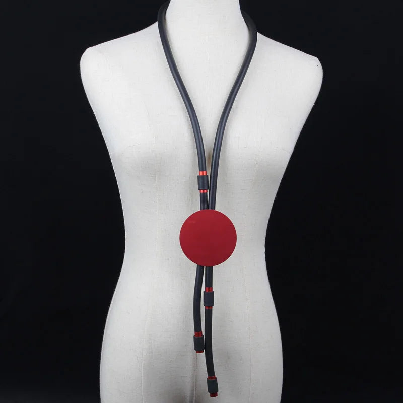 Rubber Necklace Gothic Ladies Thick Necklace Art Jewelry Pendant