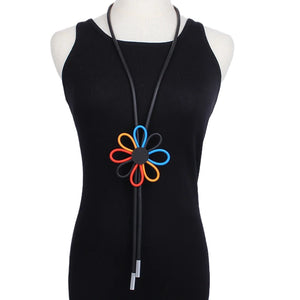 Bohemia Rainbow Flower Pendant Necklace for Women