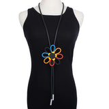Bohemia Rainbow Flower Pendant Necklace for Women