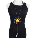 Bohemia Rainbow Flower Pendant Necklace for Women