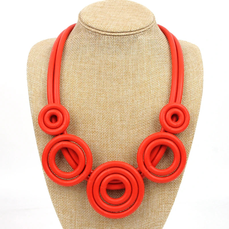 Summer Versatile Rubber Necklace Ladies Gothic Unique Leather Necklace