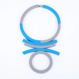 Two-color Big Foam Square Necklace Women's...