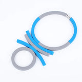 Two-color Big Foam Square Necklace Women's...