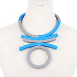 Two-color Big Foam Square Necklace Women's...