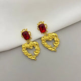 Medieval Glazed Shoulder Earrings 925 Silver Court Love Pendant