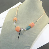 Resin Crystal Geometric Necklace Sweet Candy Clavicle Chain