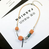Resin Crystal Geometric Necklace Sweet Candy Clavicle Chain