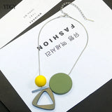 Personality Wood Geometry Necklace V-Shaped Clavicle Chain