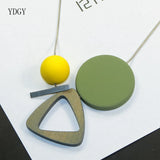 Personality Wood Geometry Necklace V-Shaped Clavicle Chain