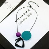 Personality Wood Geometry Necklace V-Shaped Clavicle Chain