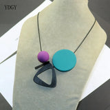 Personality Wood Geometry Necklace V-Shaped Clavicle Chain