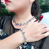 Green Lady Necklace Series Natural Stone Cranberry Flower