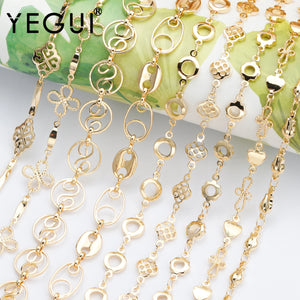 DIY 18K Plated Chain, 0.3 Microns, Copper Metal