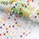 DIY 18K Plated Chain with Charms & Real Pearl, 1m