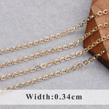 DIY 18k Plated Chain, Copper Metal, Charms, 3m
