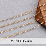 DIY 18k Plated Chain, Copper Metal, Charms, 3m