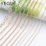 DIY 18k Plated Chain, Copper Metal, Charms, 3m