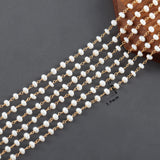 DIY Chain 18K Plated Copper Metal Thick Silver Natural Pearls Charms
